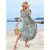 Женские платья Новые праздничные пляжные платья V-образный вырез Платья с разрезом Модные облегающие длинные платья