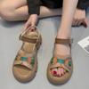 Женские сандалии новинки 2024 Лето Новые сандалии Туфли на среднем каблуке Римская платформа в продаже с шикарной точкой Горячая ортопедическая обувь