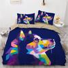 3D красочный домашний комплект постельного белья с животными, пуховый пододеяльник, 2 или 3 предмета, полноразмерный пододеяльник AU/EU/DE для украшения спальни