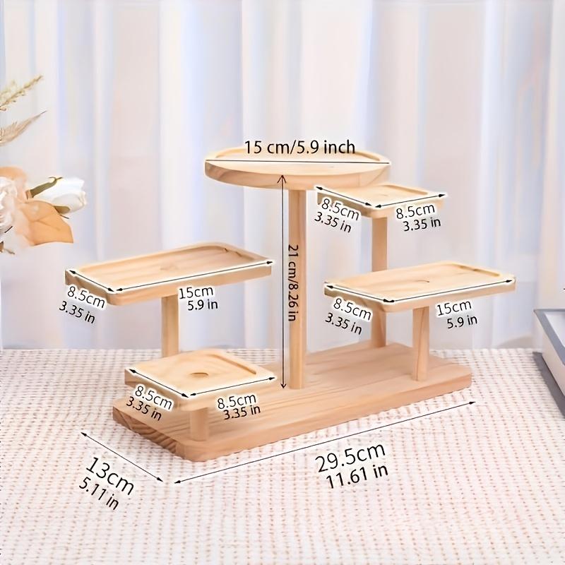 1 шт. Деревянная подставка-дисплей - 5-ярусный органайзер для ювелирных изделий/домашнего декора | Не требует сборки и компактный настольный дизайн