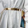 Adjustable Gold Silver Mirror Waistband Fashion Dress Bling Waistband New Metal Designer Belt
