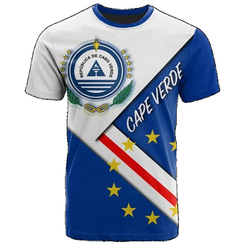 Cape Verde National Flag Emblem T-shirt Cap Vert Caboverde Men Women T Shirt Green Bandana Vert Oversized Celebration Tees