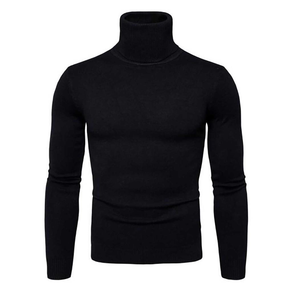 Мужская зимняя водолазка с длинным рукавом, тонкий пуловер, свитер, блузка, топ
