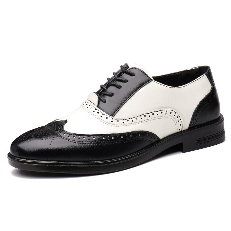 Fashion Luxury Men Brogue Shoes High Quality Lace-Up Dress Shoes for Men All Match Oxford Shoe Fashion Point Toe Men Party Wedding Shoes