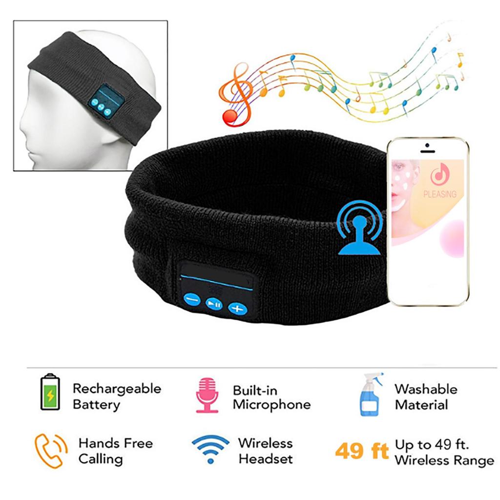 Наушники для сна BT с повязкой на голову Беспроводные спортивные музыкальные наушники с громкой связью Наушники для сна со стереодинамиком и микрофонными динамиками