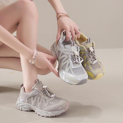 Кривоголовые ультралегкие спортивные одинарные туфли женские осенние сетчатые дышащие уличные альпинистские универсальные кожаные кроссовки для папы