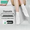 Disposable Breathable Compression Socks for Men and Women - Sweat-Absorbent, Short Crew Style In Black & White, Ideal for Travel and Daily Wear.