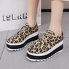 Leopard Print Chunky Platform Brogue Shoes Women 2024 New Lace Up Thick Bottom Loafers Woman Plus Size Bullock Flats Female 43