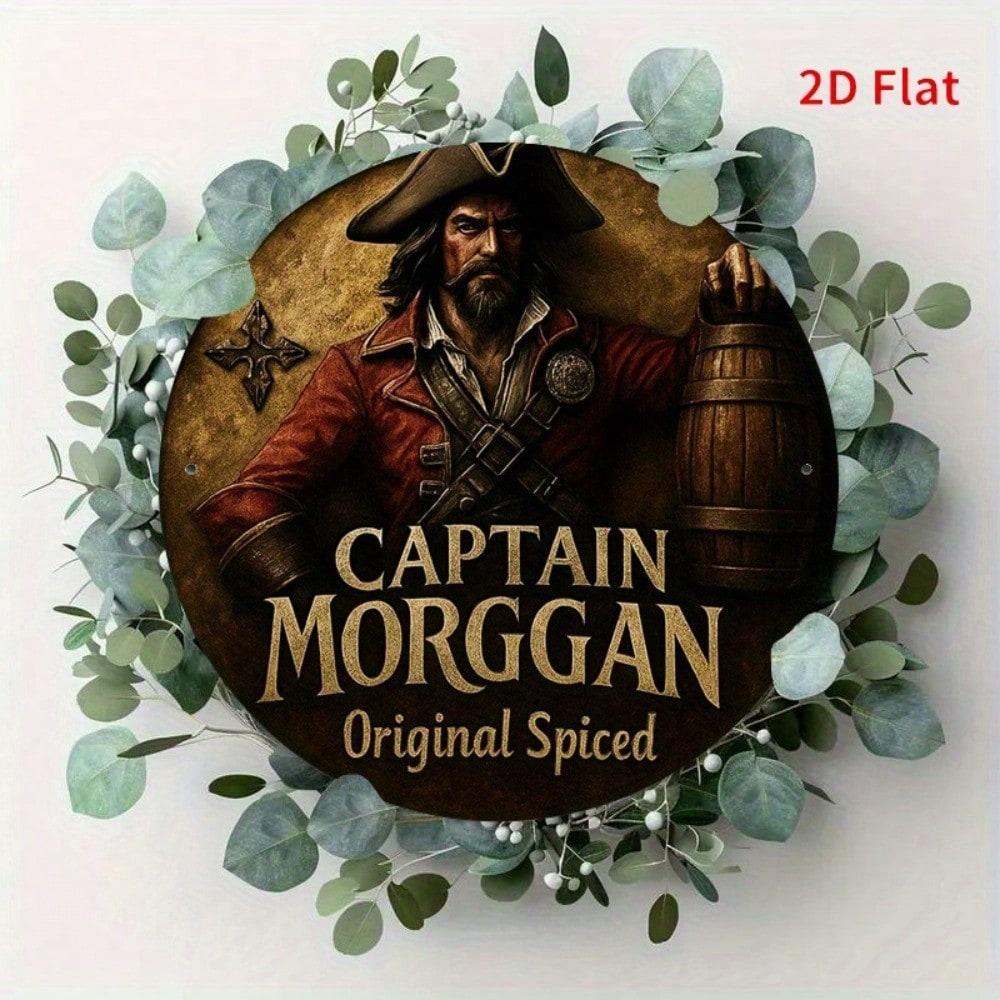 Vintage Metal Sign Captain Morgan Rum Bar Pirate Wall Art Home Pub Decor