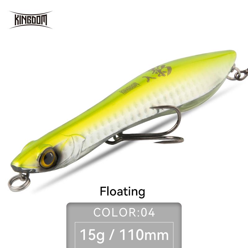 Kingdom Плавающая рыболовная приманка-карандаш 95 мм 110 мм тонущая жесткая приманка для дальнего заброса, приманка для ловли рыбы, поплавки для приманки для ловли щуки
