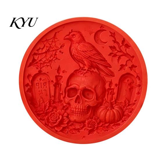 Concrete Stepping Stone Molds Silicone Mold for Halloween DIY Garden Pathway, Flexible Reusable Casting Cement, Sunflower Cat Pumpkin Art Decor Patio