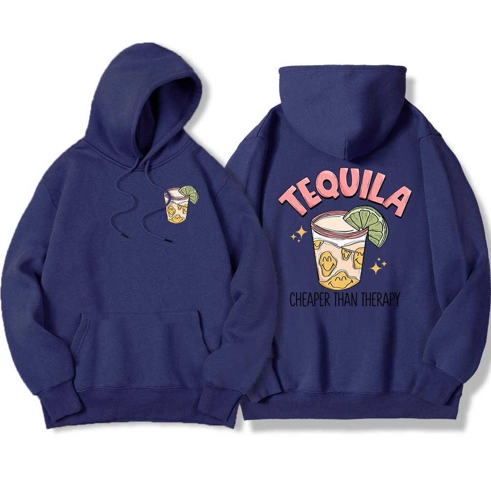 Tequila Cheaper Than Therapy Printed Men's Hoody Fashion Loose Sweatshirt Casual Fleece Soft Hooded Autumn warm oversize Tops