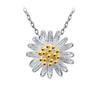 Weihua, Little Daisy Sunflower Necklace Femininity Small Fresh Sunflower Chrysanthemum Silver Plated Pendant