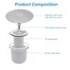 Round Plastic Shower Drain Cover With Water Seal Bathroom Floor Anti-Odor Trap PP Material