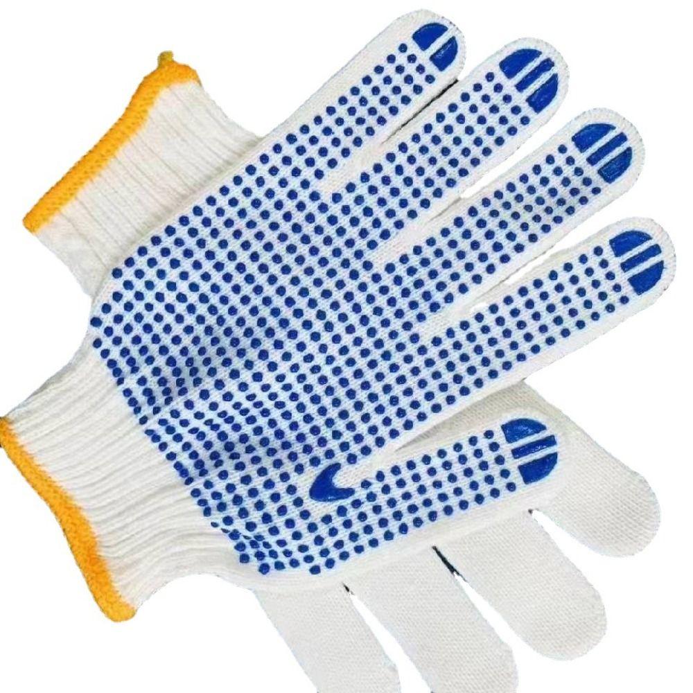 12 пар с точками Перчатки для защиты труда Противоскользящие перчатки для защиты рабочего места Промышленные складские перчатки