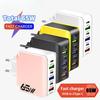 6 Ports USB PD Charger Fast Charging Multi Ports Type C Wall Charger for IPhone 16 15 Samsung Xiaomi Mobile Phone Charger Adapters