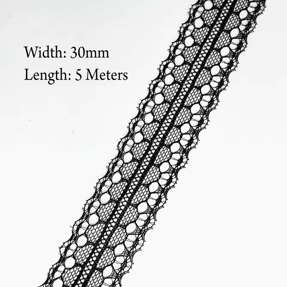 5 метров Белая и черная кружевная лента Ассорти цветочных отделок для подарочной упаковки Рождественский свадебный декор DIY поделки Швейные аксессуары