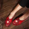 2025 New Spring Summer Hollow Out Casual Women's Shoes Flat Leather Cowhide Ethnic Handmade Women's Slippers