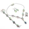 Natural Mystic Rainbow Topaz Gemstone 925 Sterling Silver Jewelry Set P0N17