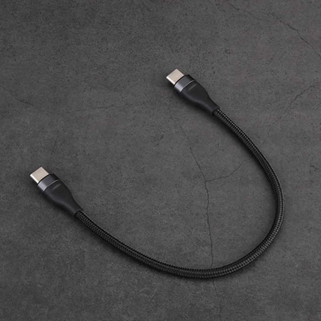 Короткий кабель USB C 66 Вт, 25 см, для быстрой зарядки и передачи данных 480 Мбит/с, в нейлоновой оплетке, 25 см