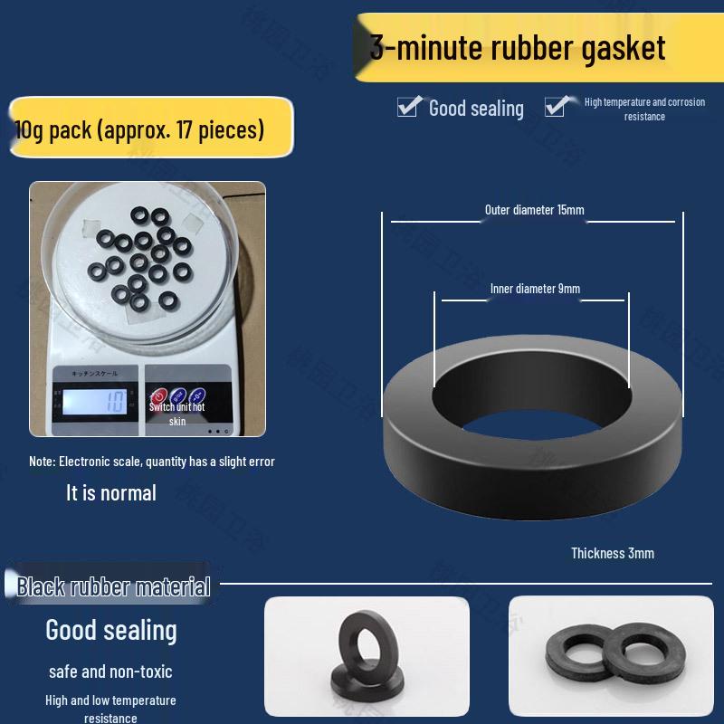 Набор плоских резиновых шайб: Водонепроницаемые прокладки для душевых шлангов и смесителей - Размеры 3/8", 1/2", 3/4", 1"