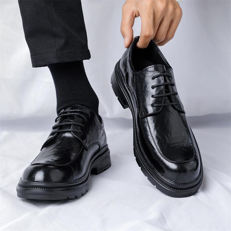Большой Размер Кожаная Обувь Дерби Мягкая Кожа Платформа Деловой Платье Свадьба Жених Бал