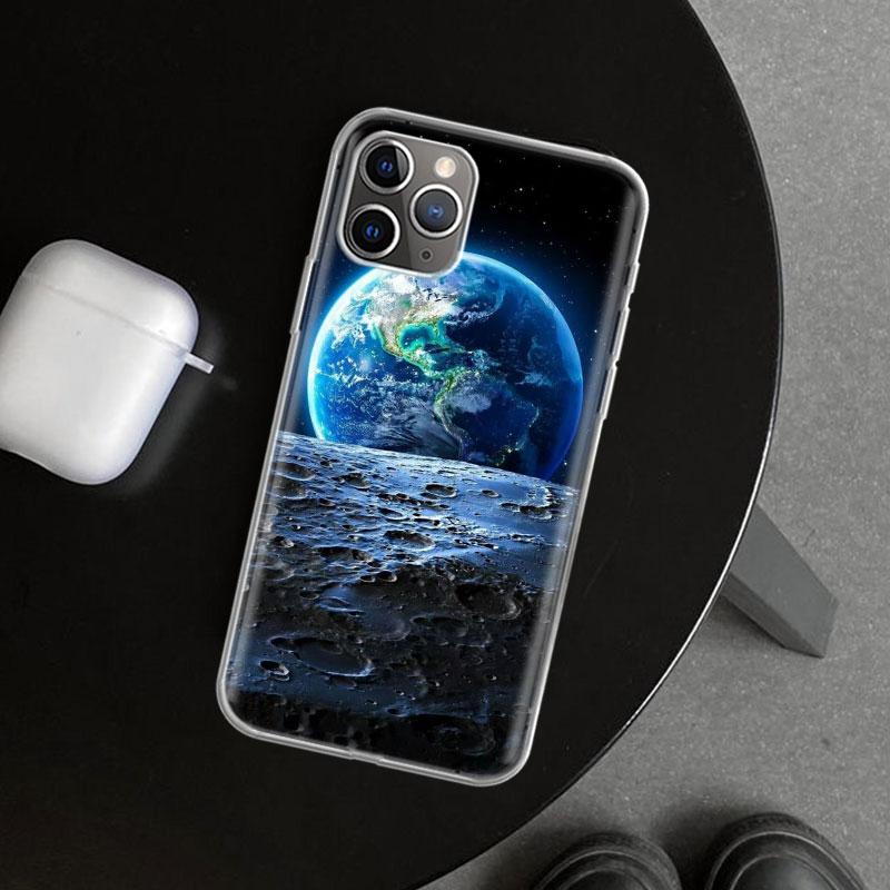 Чехол для телефона Earth Stars Space для iPhone 11 12 13 Mini 14 15 Plus 16 Pro Max 17 Air 7 8 + SE Арт Индивидуальный Fundas 11 12 13