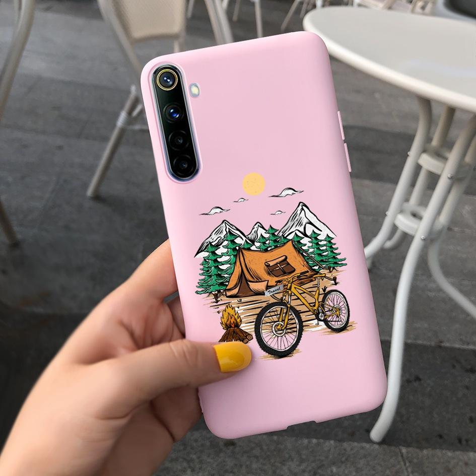 Для Realme 6 6 Pro Чехол Милые Узоры Молочной Коровы и Цветов Мягкая Задняя Крышка Для OPPO Realme 6 6S 6Pro RMX2061 Coque Funda Realme6 Capa