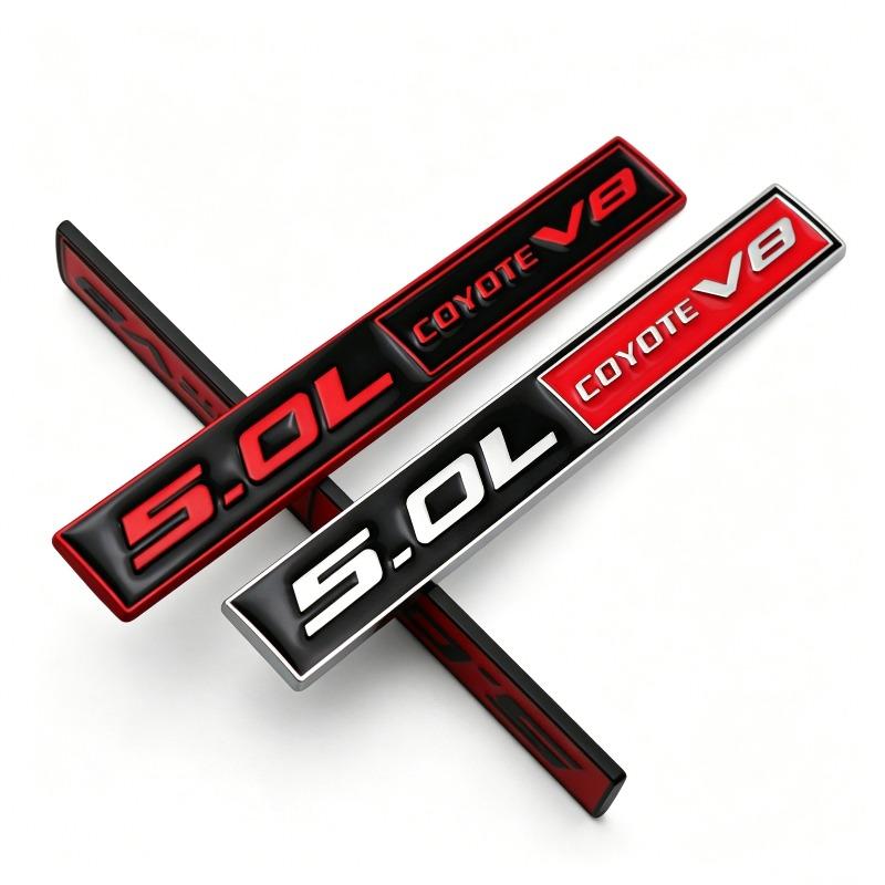 5.0L COYOTE V8 metal car logo, car modification fender body labeling