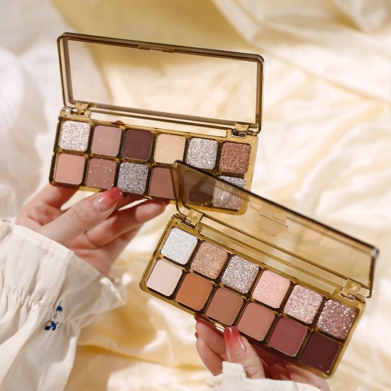 12 Colors Glitter Eye Shadow Palette Makeup Earth Matte Pigmented Powder Multiple Color Eye Shadow Long Lasting Beauty