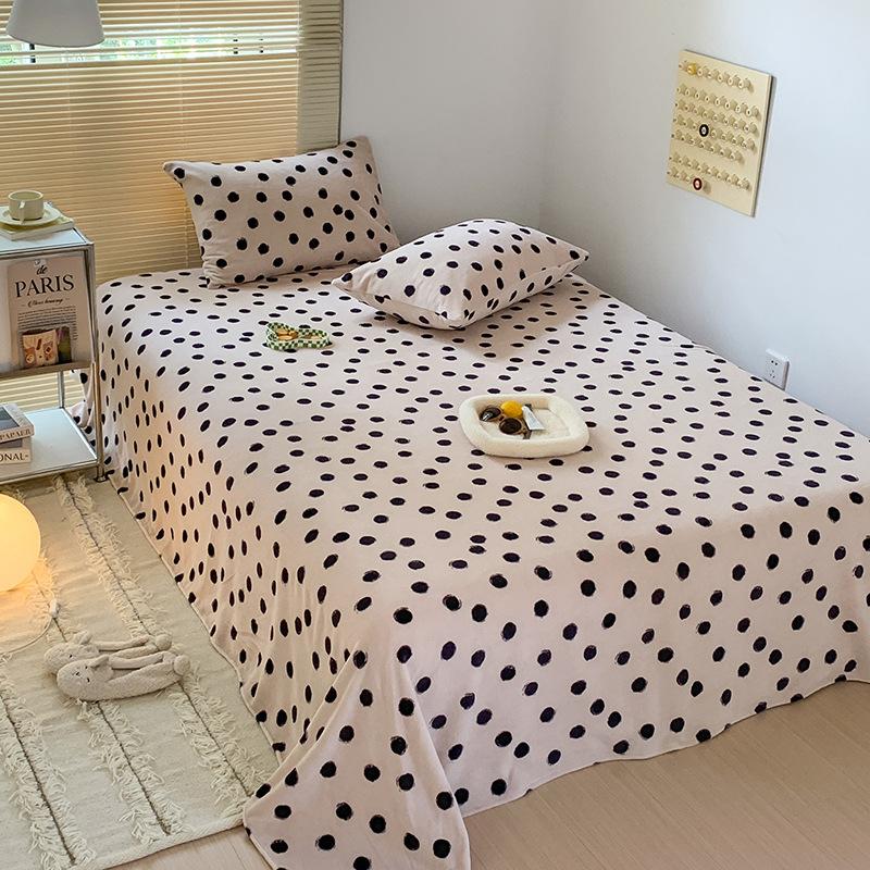 Winter Solid Color Milk Fleece Flat Sheets Bed Home Coral Fleece Thick Warm Flannel Queen King Size Bed Spread with Pillowcases