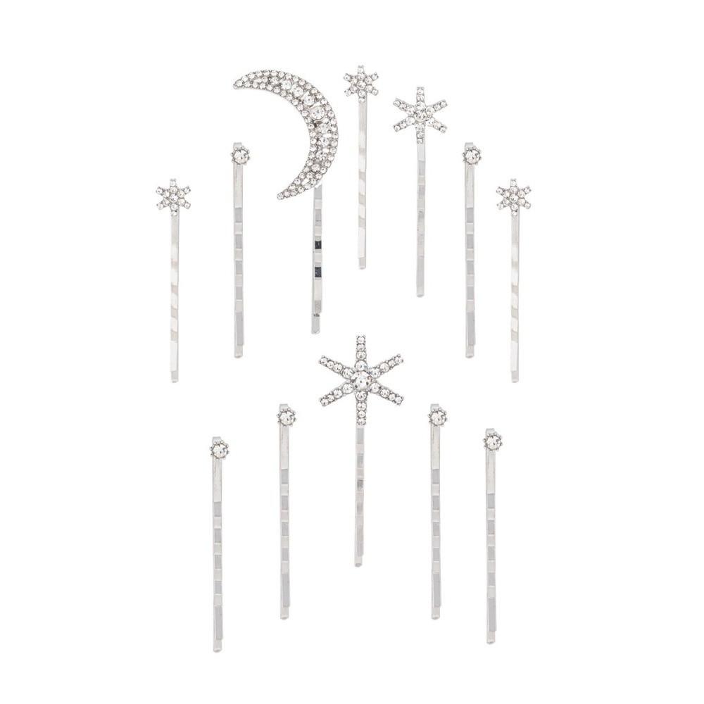 Shining Sparkling Star Moon Hair Clips Set Crystal Rhinestone Hairpin  Wedding Hair Accessories