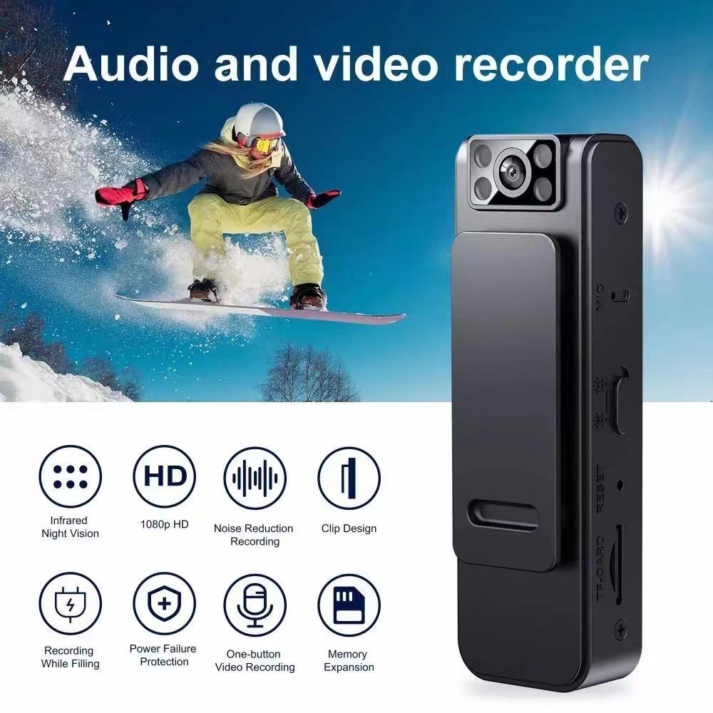 HD 1080P Wearable Police Body Worn Camera with Night Vision, Video Recorder for Security Guard and Home Surveillance