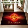 Crystal Velvet Square Rug Custom NameManchester United Pattern Non Slip Home Floor Decor Rug