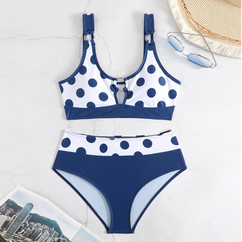 Women's Split Fashion Sexy Bikini Print With Breast Pad Without Steel Bracket Swimsuit