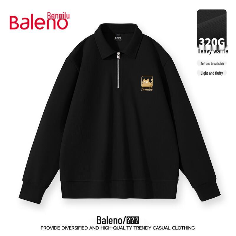 Baleno Men's Heavyweight Waffle Half-Zip Sweatshirt