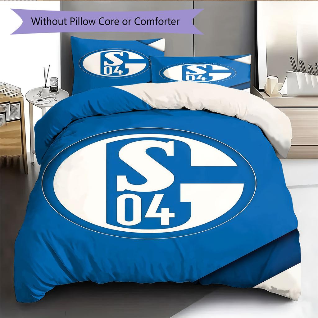 FC Schalke 04 Bedding Quilt Set Quilt Cover Pillowcase Home Decoration Birthday Gift (1 * duvet cover + 2 * pillowcase, without core)