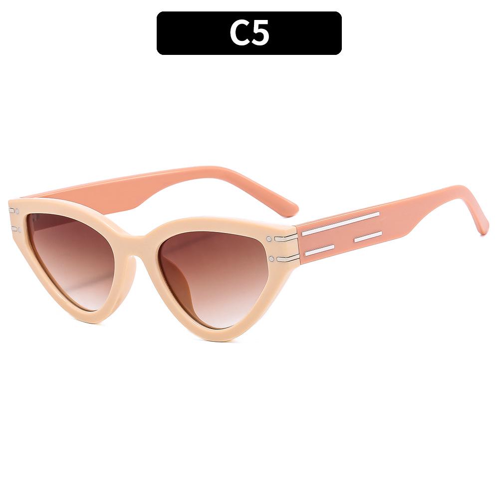 Солнцезащитные очки в ретро-оправе «кошачий глаз» черепахового цвета 2023 года — элегантная авангардная двухцветная маленькая оправа