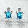 Accessories niche design, turtle stud earrings, animal micro inlaid with diamond zircon earrings
