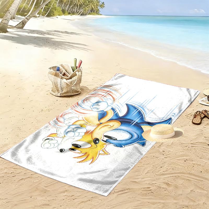 Sonic the Hedgehog3 Print Beach Towel, Large Soft Quick Dry Towel for Beach Camping Swimming