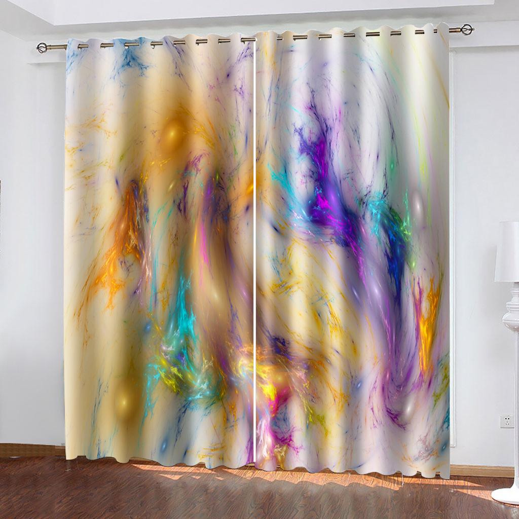 Серия «Голубое небо и белые облака», дешевые солнцезащитные шторы для гостиной, спальни, украшение для дома, 2 шт. крючков, дырокол