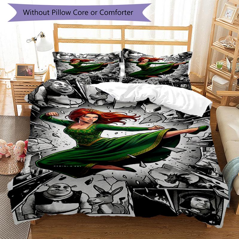 Heroine Power Design Bed Bedding Set 1 Duvet Cover + 2 Pillowcases Soft Breathable Household Bed Linens