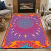 Psychedelic Sunburst Pattern Rug Patterned carpet, non slip mat suitable for living room and bedroom sofas