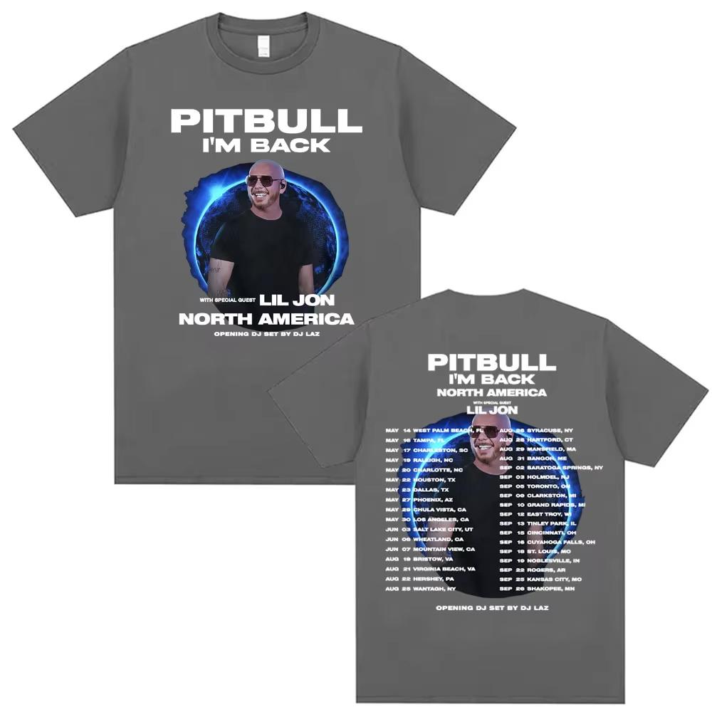 Pitbull Im Back Tour 2026 Северная Америка Концертная Футболка Унисекс Женская Мода Хип-Хоп Поп Музыка Футболки Хлопковая Футболка