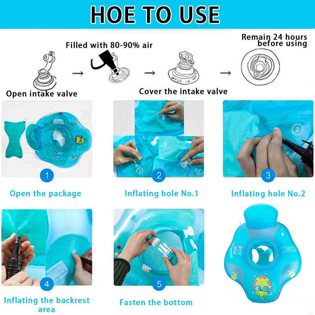 Кольцо для плавания Детское сиденье для плавания Обруч для плавания с защитой от опрокидывания Детское приспособление для плавания Детский надувной поплавок для плавания для детей от 12 до 22 кг