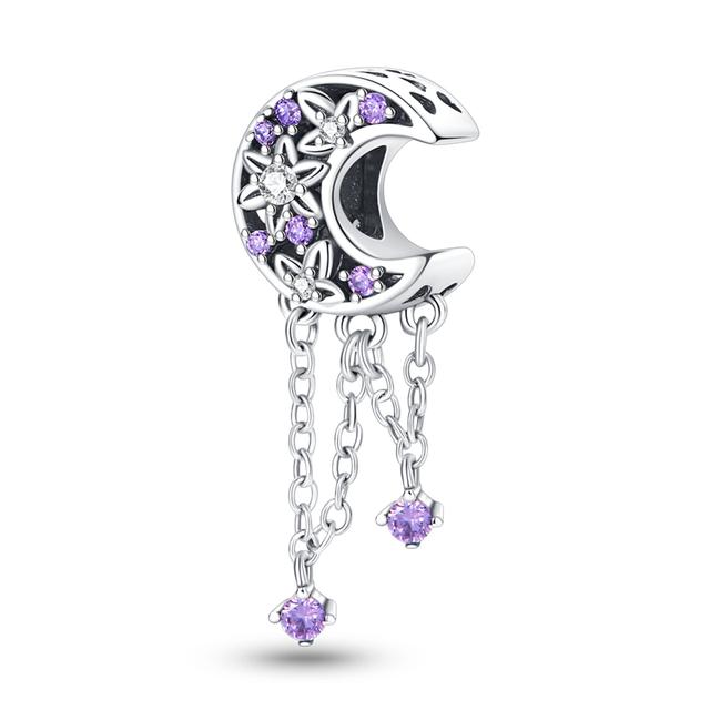 Подвески 925 Originales Moon Tassel Charm Светлячок и светящаяся подвеска в виде медузы Подходит для оригинального браслета 925 Женские украшения 