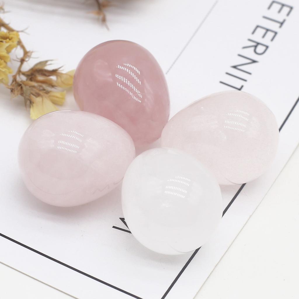 Natural Stone Ornament Egg Shape Crystal Rose Quartz Amethyst Agate Sodalite Opal Yellow Jade Home Decoration Decor Jewelry 17×22 Mm