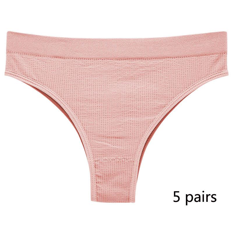 Sports Girls Underwear Thong Female Seamless Large Size Fitness Sports T-word Panties Solid Color Mid-waist Sexy Invisible Girls T Pants Head