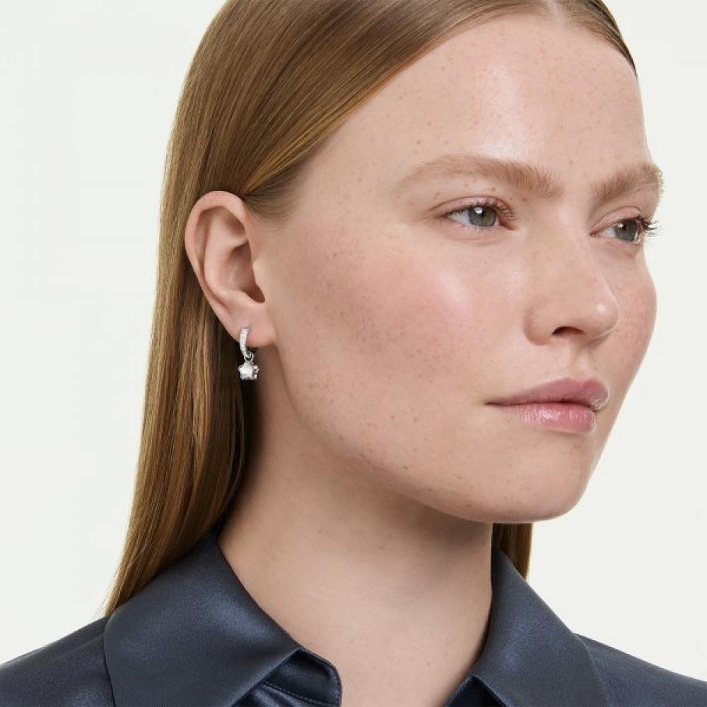 Swarovski Rhodium Drop Earrings 5754172