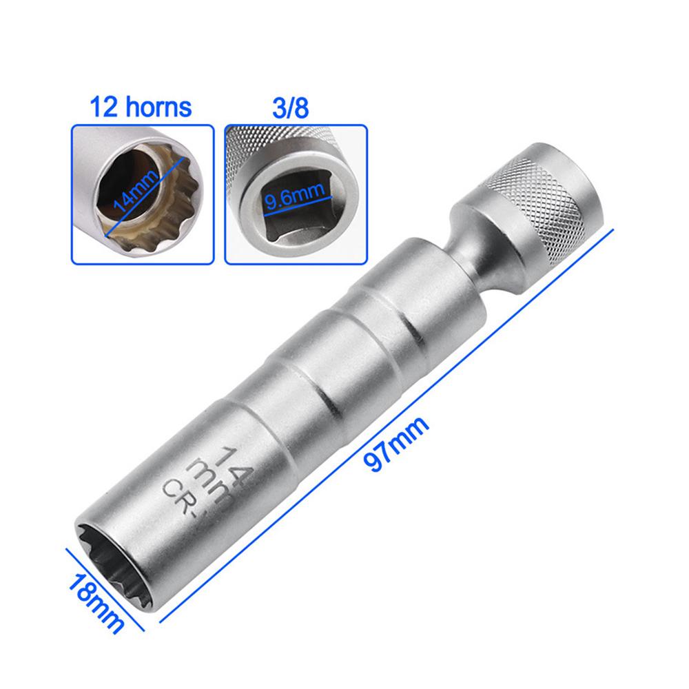 Инструмент для ремонта автомобиля 14/16 мм, торцевой ключ для свечей зажигания, магнитный 12-угольный инструмент для снятия свечей зажигания, тонкостенные торцевые головки 3/8 дюйма